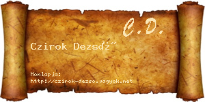 Czirok Dezső névjegykártya