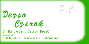 dezso czirok business card